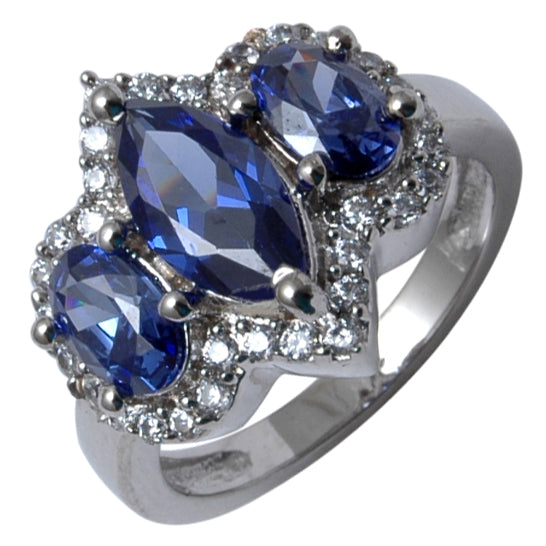 Pierścionek pozłacany z kryształami emporia