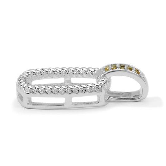 Zawieszka ze srebra próba 925 z żółtym diamentem