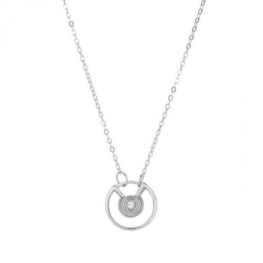 Naszyjnik ze srebra próby 925 z białym onyksem i białym topazem