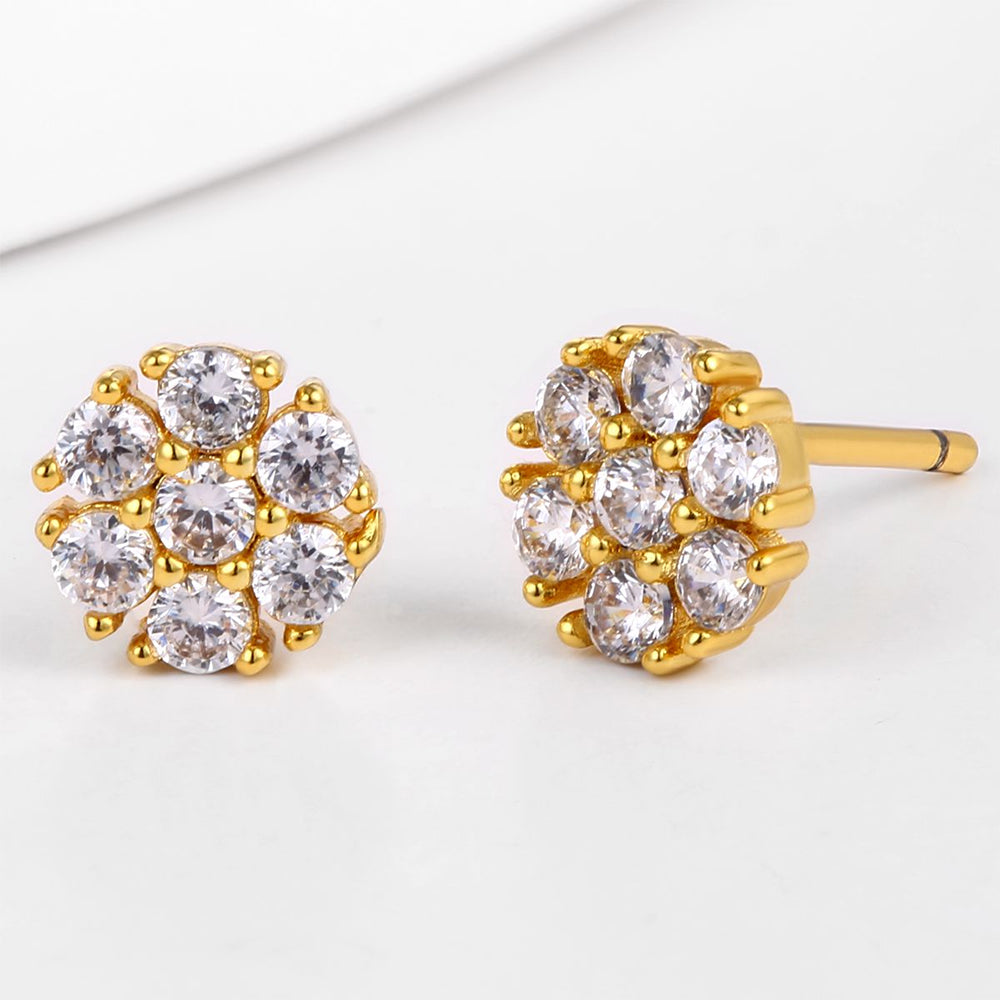 Kolczyki pozłacane z białym kryształem emporia®