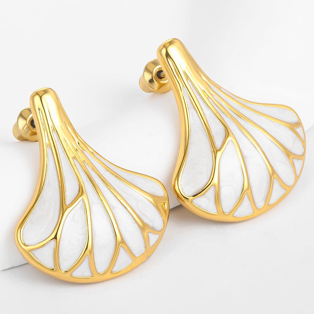 Kolczyki pozłacane emaliowany