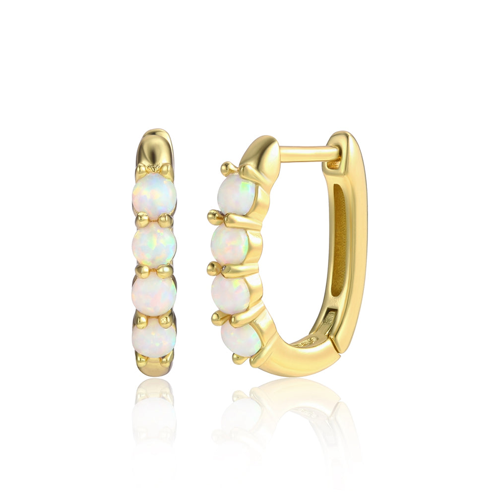 Kolczyki pozłacane z białym kryształem emporia®