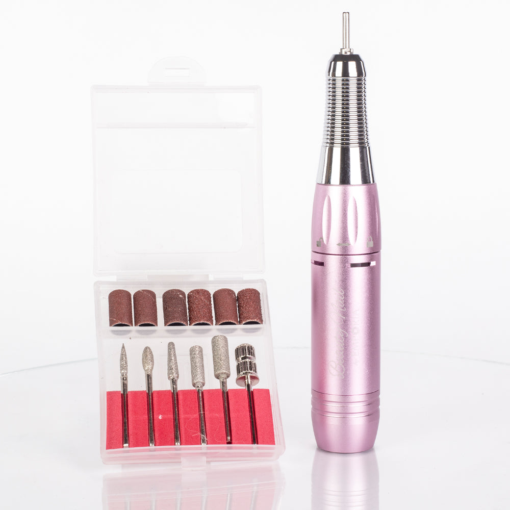 Emporia Beauty Nail Professional Pilnik do paznokci z wymiennymi główkami – różowy