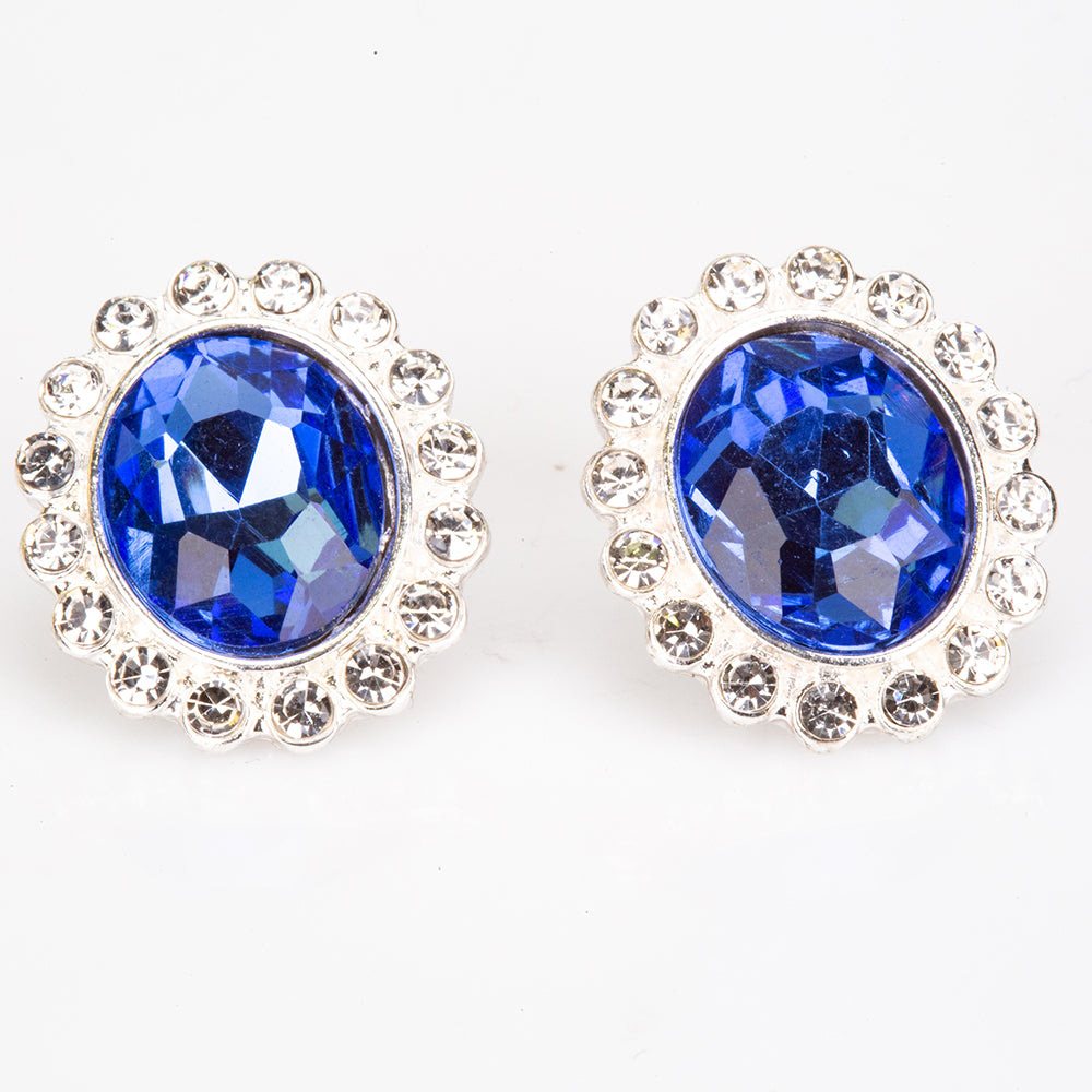 Zestaw pozłacane z perłą i niebieskim kryształem emporia® ( Naszyjnik+Kolczyki )