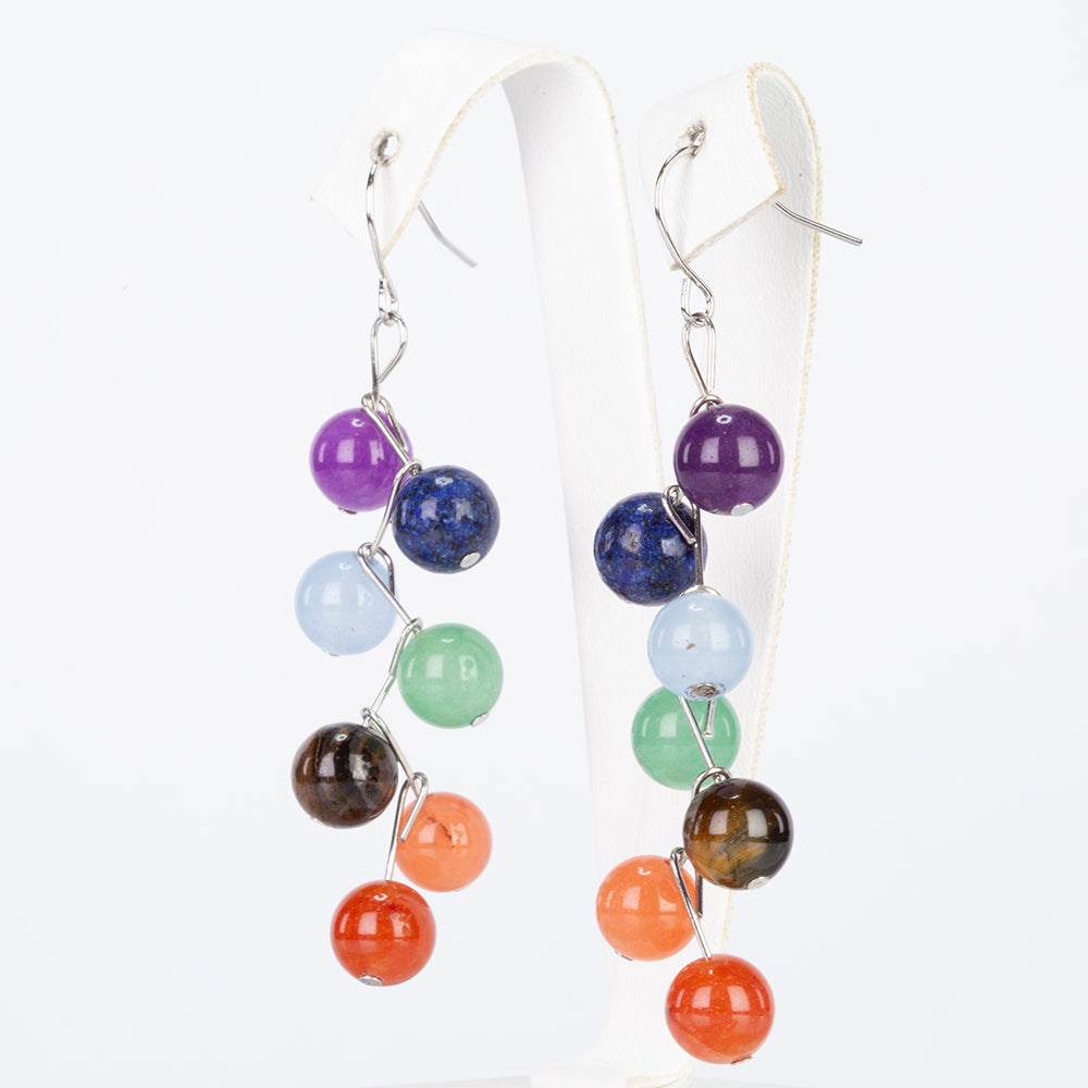 Zestaw pozłacane z ametystem i lapisem lazuli ( Naszyjnik+Kolczyki+Bransoletka )