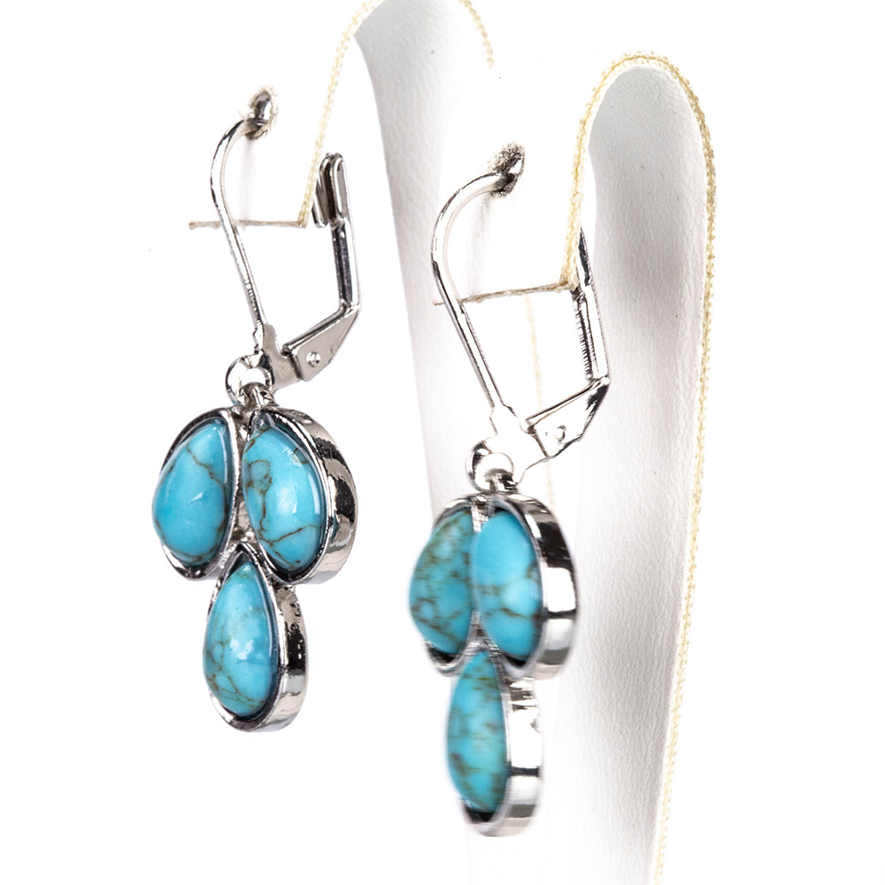 Zestaw pozłacane z turkusem ( Naszyjnik+Kolczyki )