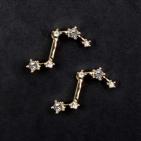 Kolczyki pozłacane z białym kryształem emporia®