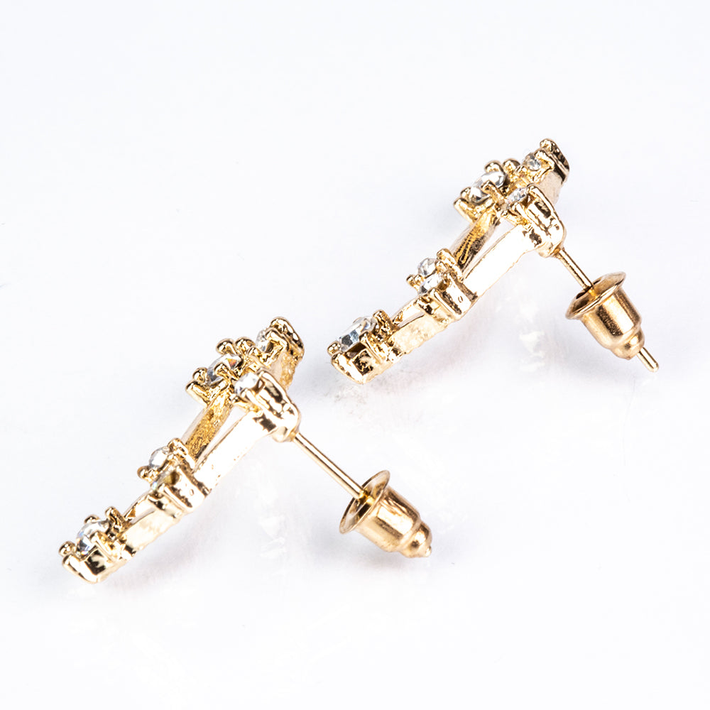 Kolczyki pozłacane z białym kryształem emporia®