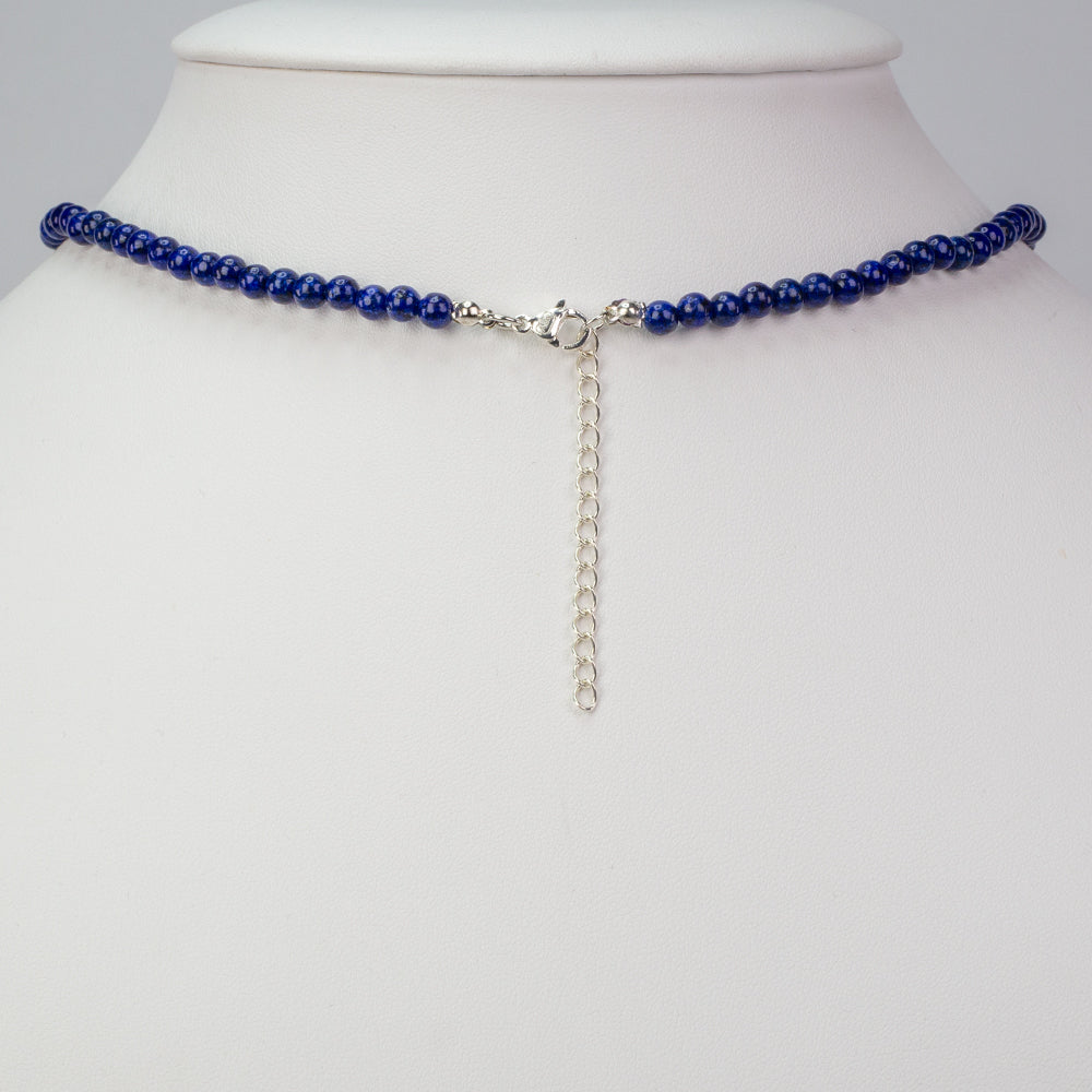Naszyjnik ze srebra próby 925 z lapisem lazuli