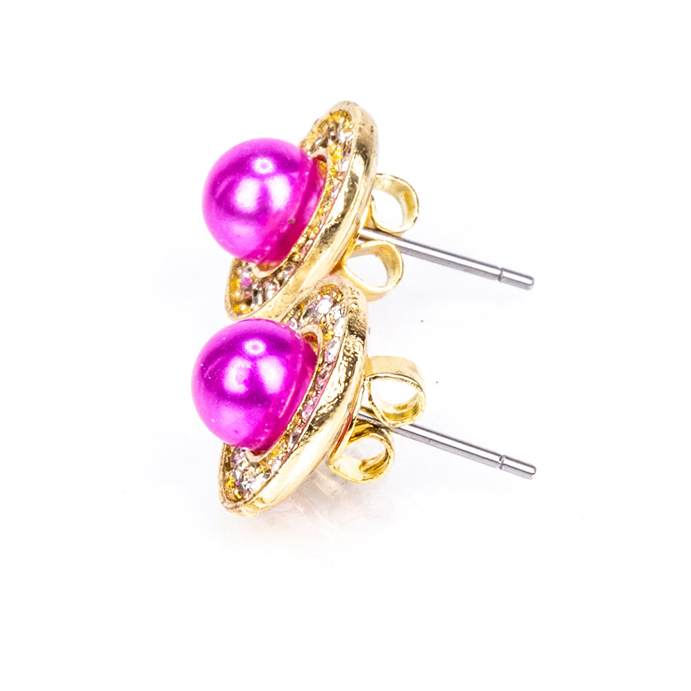 Zestaw pozłacane z białą perłą słodkowodną i białym kryształem emporia® ( Naszyjnik+Kolczyki+Zawieszka )