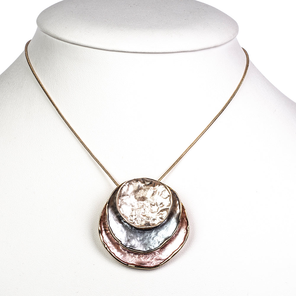 Zestaw pozłacane emaliowany ( Naszyjnik+Kolczyki+Zawieszka )