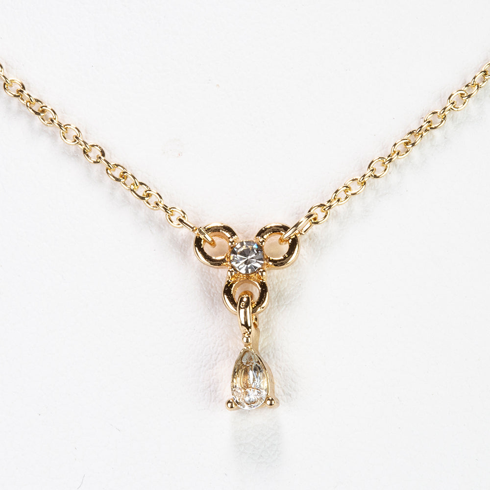 Naszyjnik pozłacany z topazem sky blue i białym kryształem emporia® ( Naszyjnik+Zawieszka )