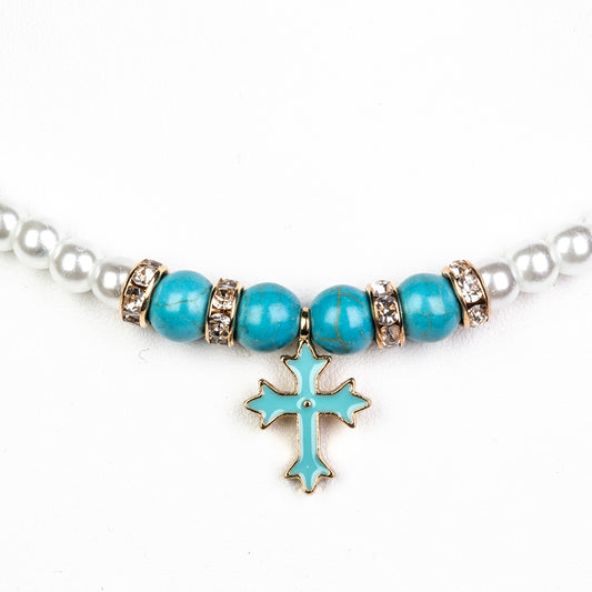 Naszyjnik Korale z turkusem ( Naszyjnik+Zawieszka )