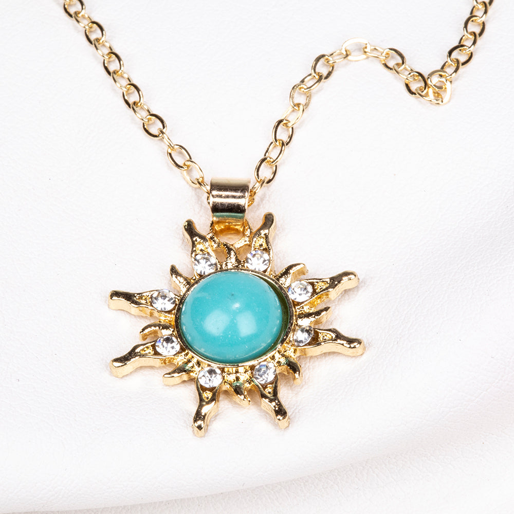 Naszyjnik pozłacany z turkusem