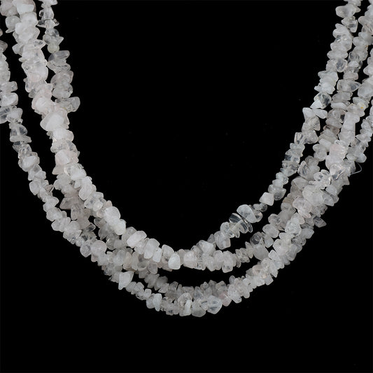 Naszyjnik bryłka z różanym kwarcem