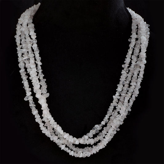 Naszyjnik bryłka z różanym kwarcem