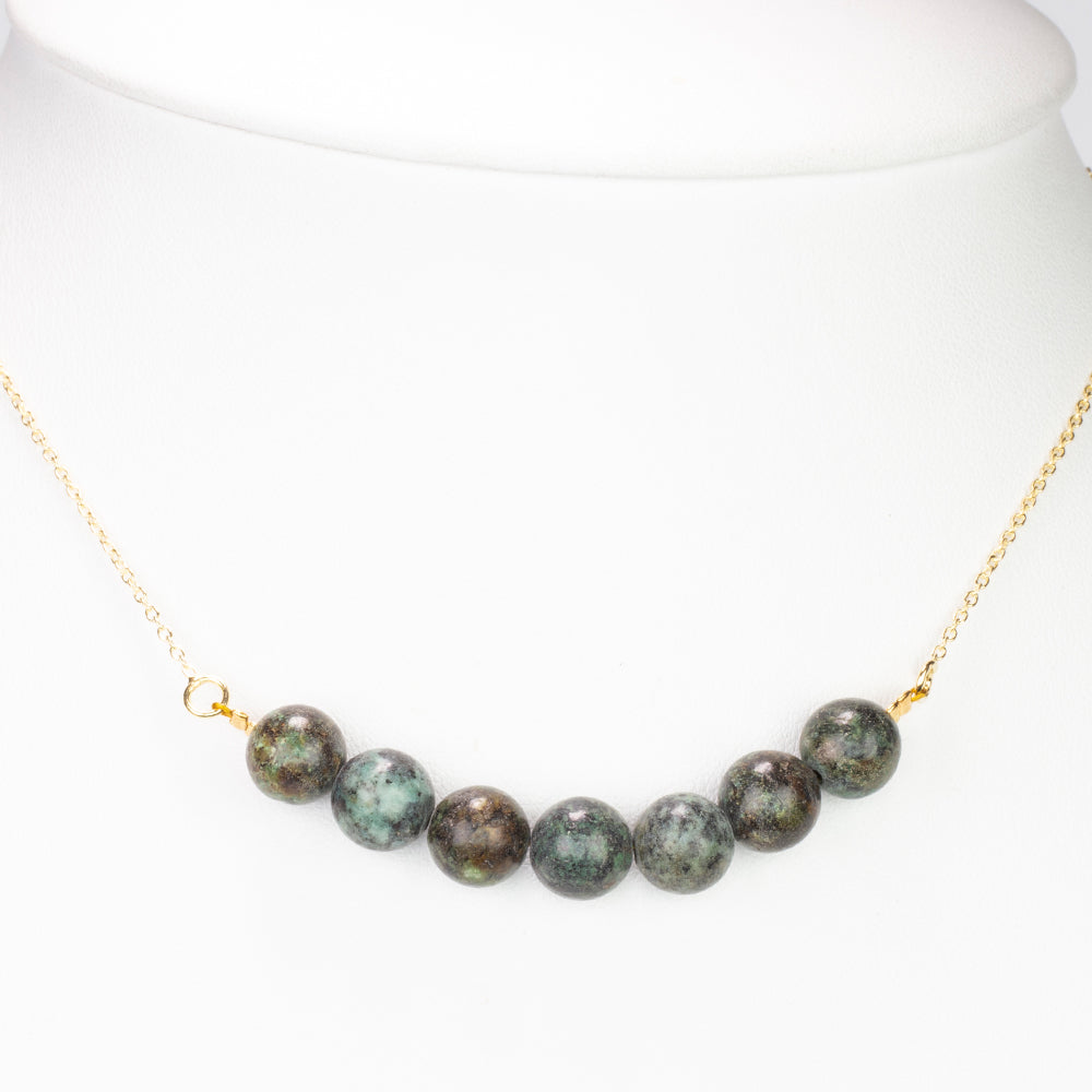 Naszyjnik srebrny pozłacany z turkusem