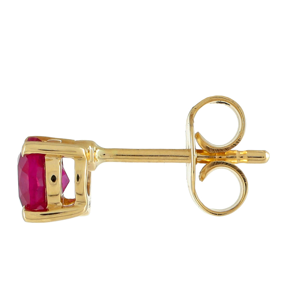 Kolczyki z 9K złota z tajskim rubinem