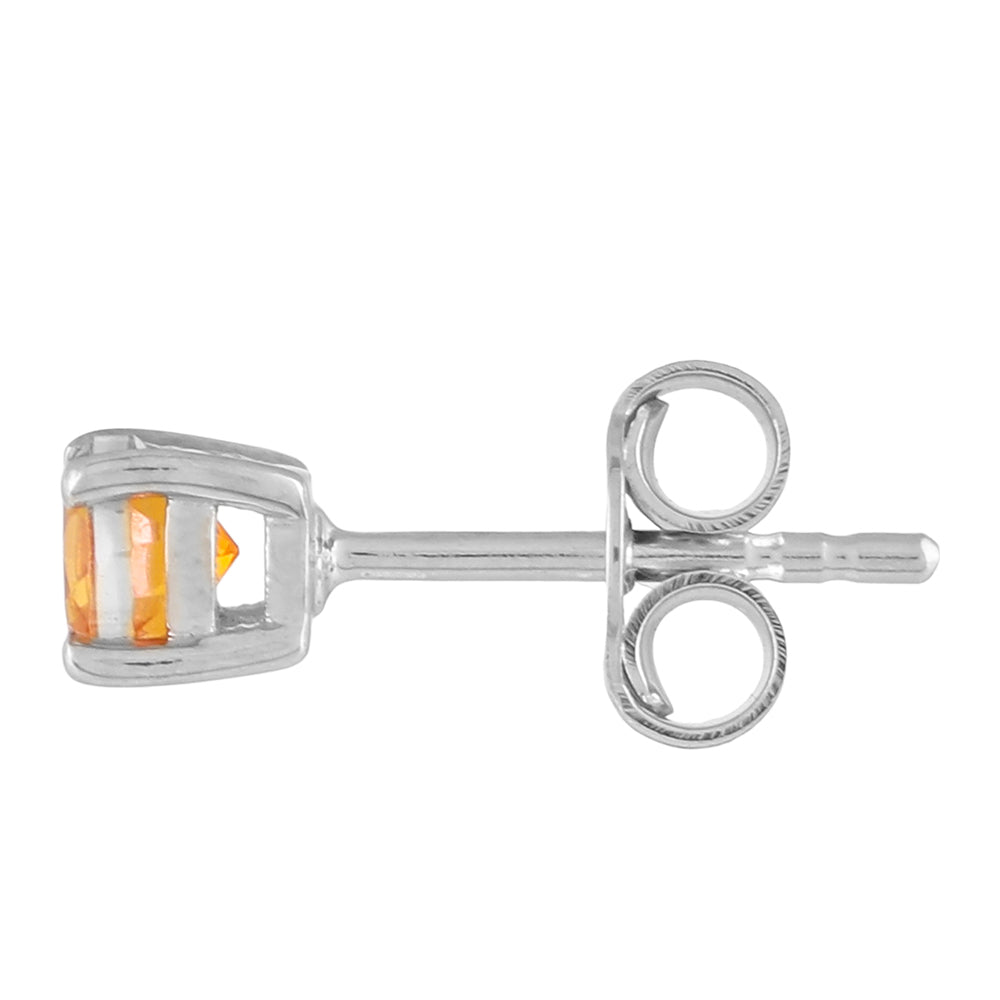 Kolczyki ze srebra próbe 925 z kwarcem padparadscha