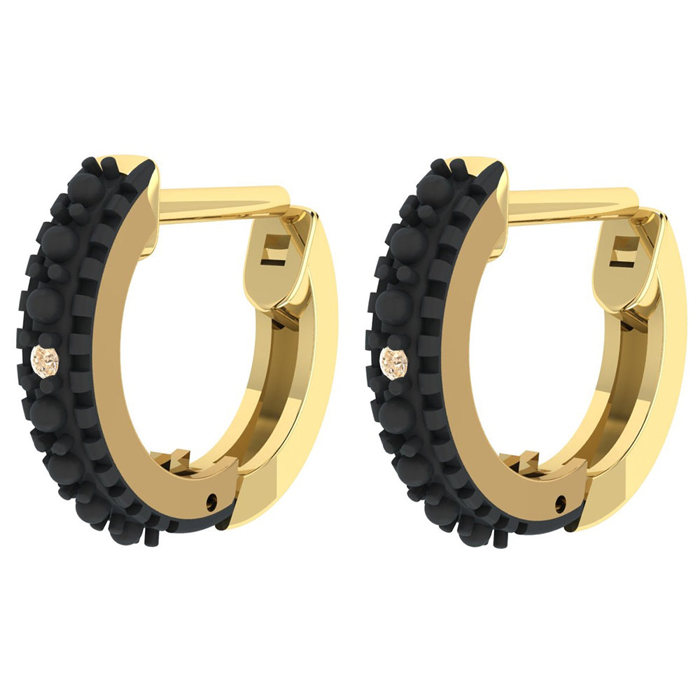 Kolczyki srebrne pozłacane z szampańskim diamentem