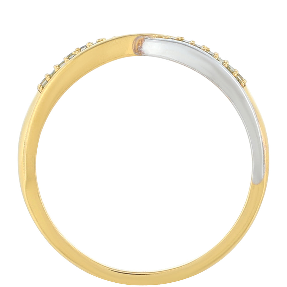 Pierścionek srebrny pozłacany srebra z zielonym diamentem Veronese