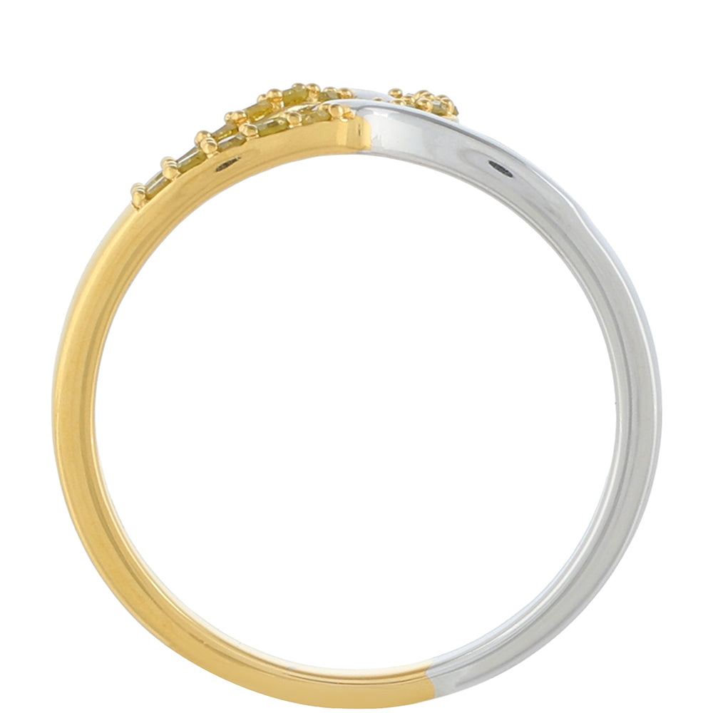 Pierścionek srebrny pozłacany srebra z zielonym diamentem Veronese