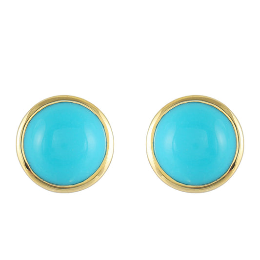 Kolczyki z 9K złota z niebieskim turkusem