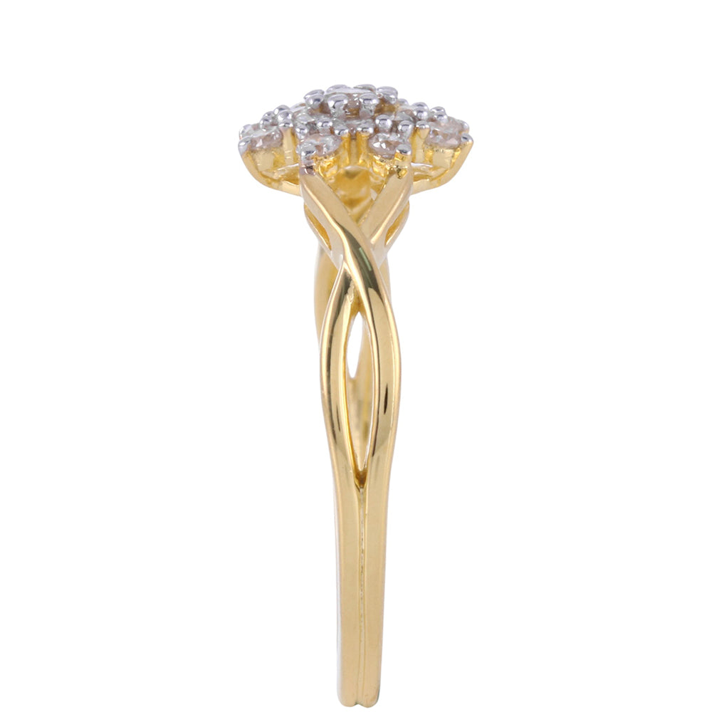 Pierścionek srebrny pozłacany z białym diamentem