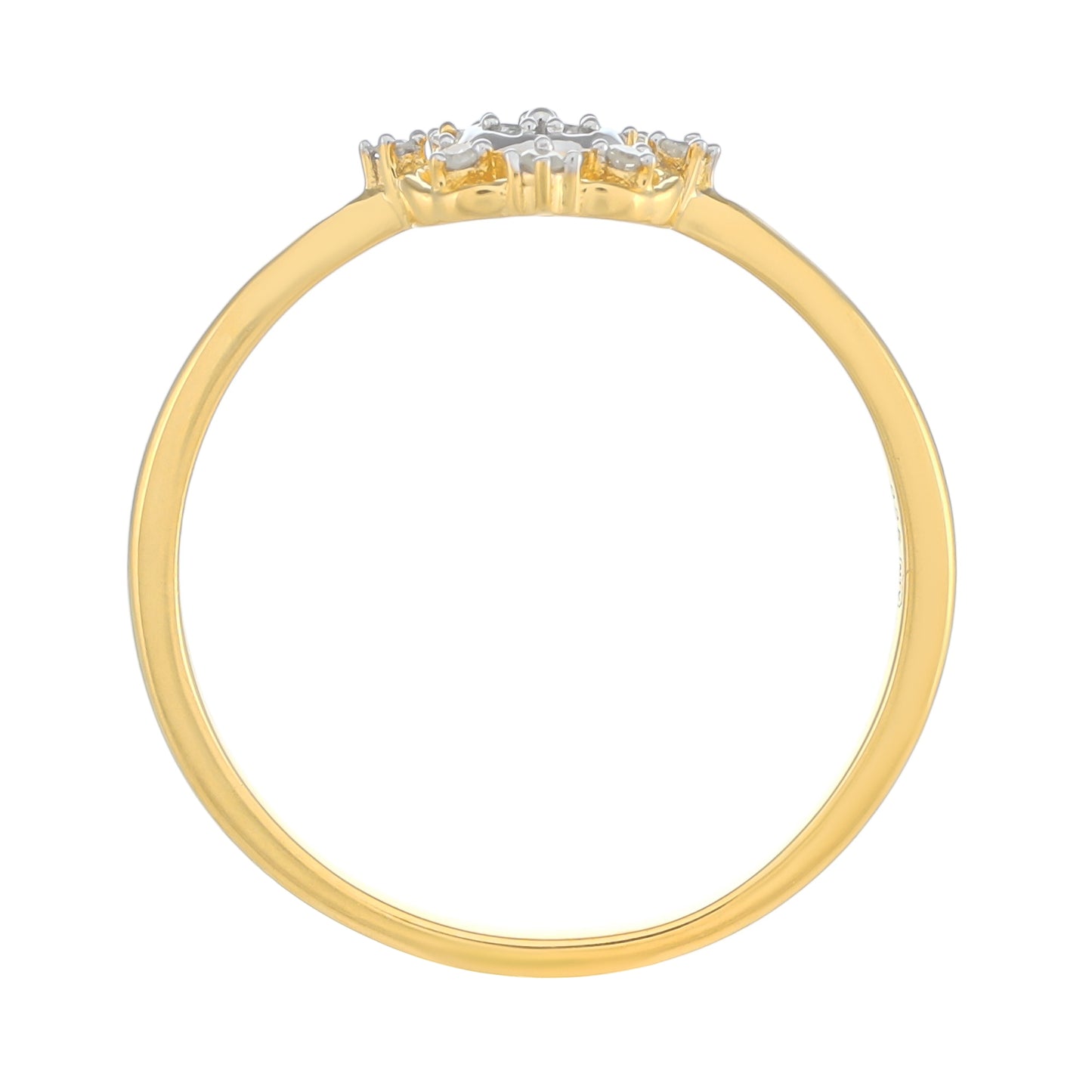 Pierścionek srebrny pozłacany z białym diamentem