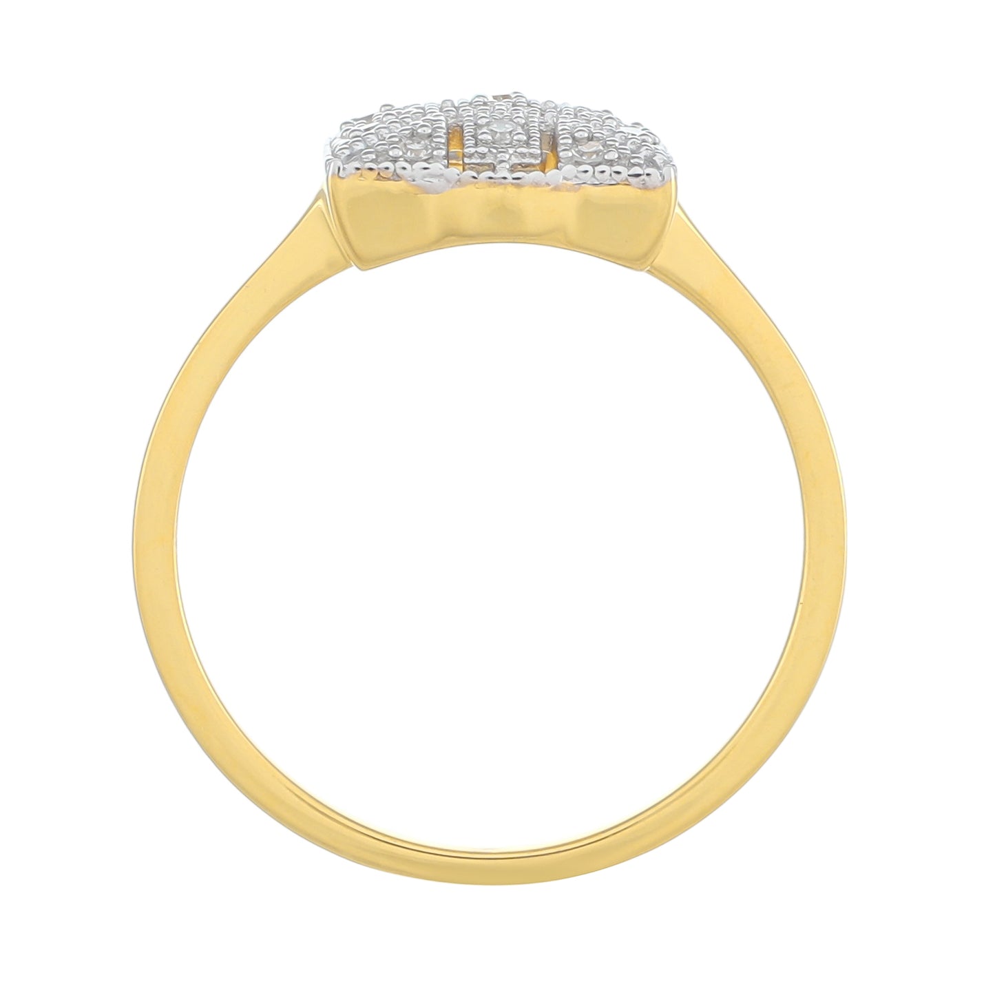 Pierścionek srebrny pozłacany z białym diamentem