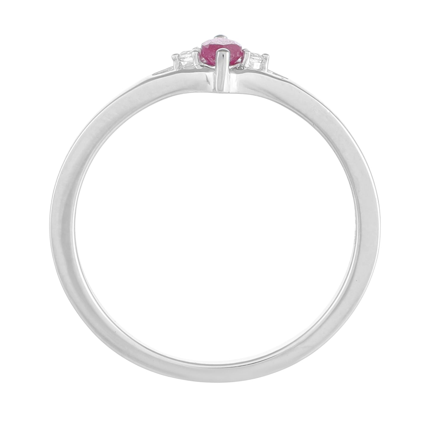 Pierścionek ze srebra próby 925 z tajskim rubinem i białym topazem