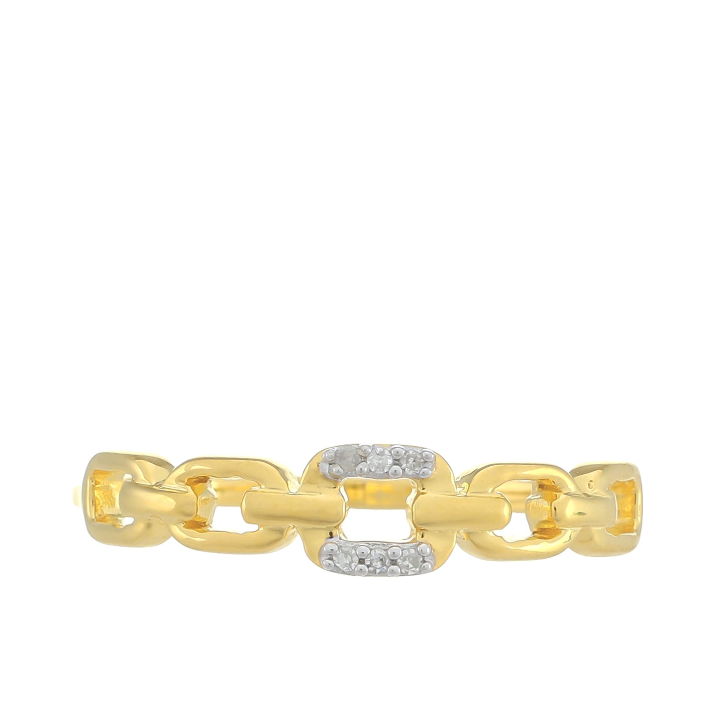 Pierścionek srebrny pozłacany z białym diamentem