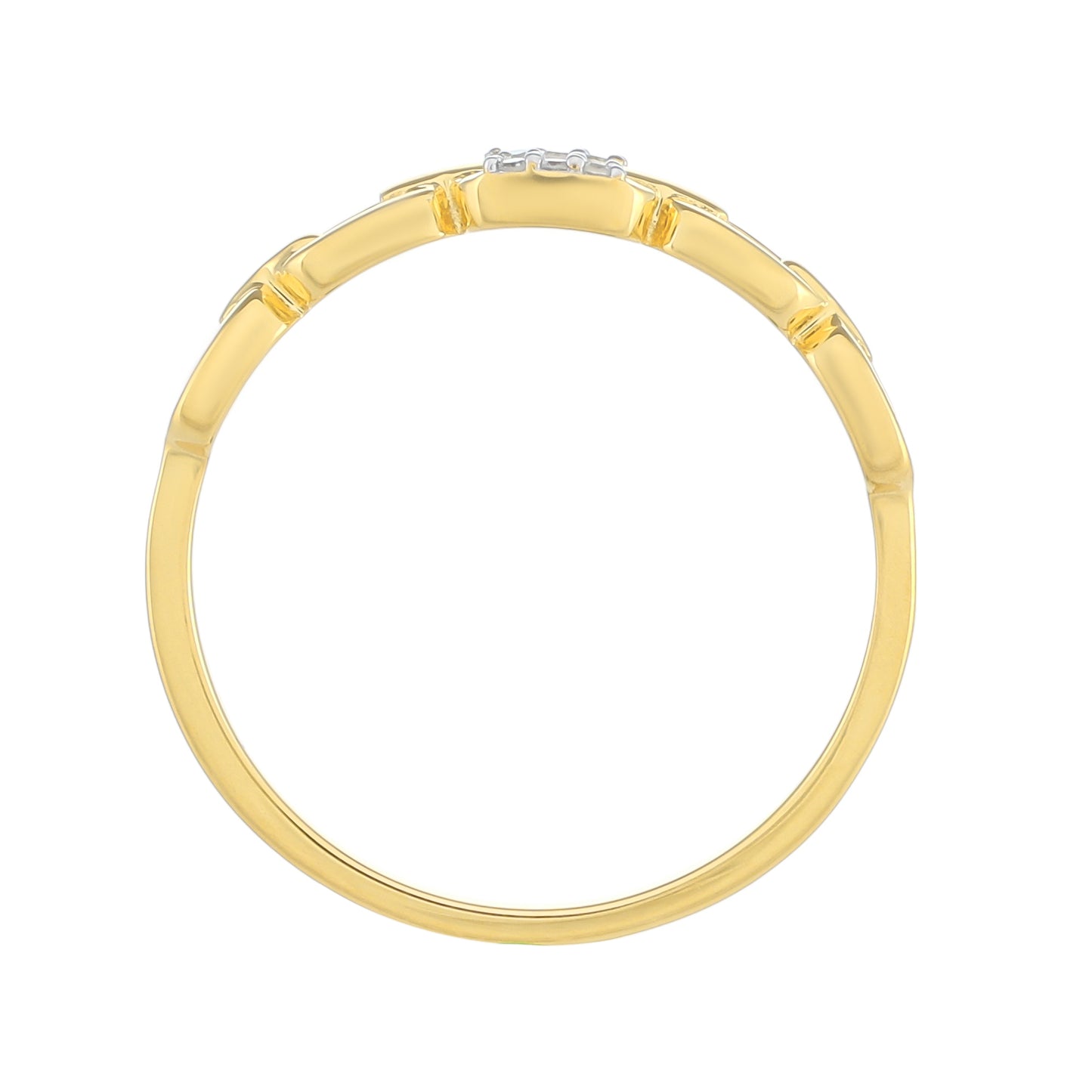 Pierścionek srebrny pozłacany z białym diamentem