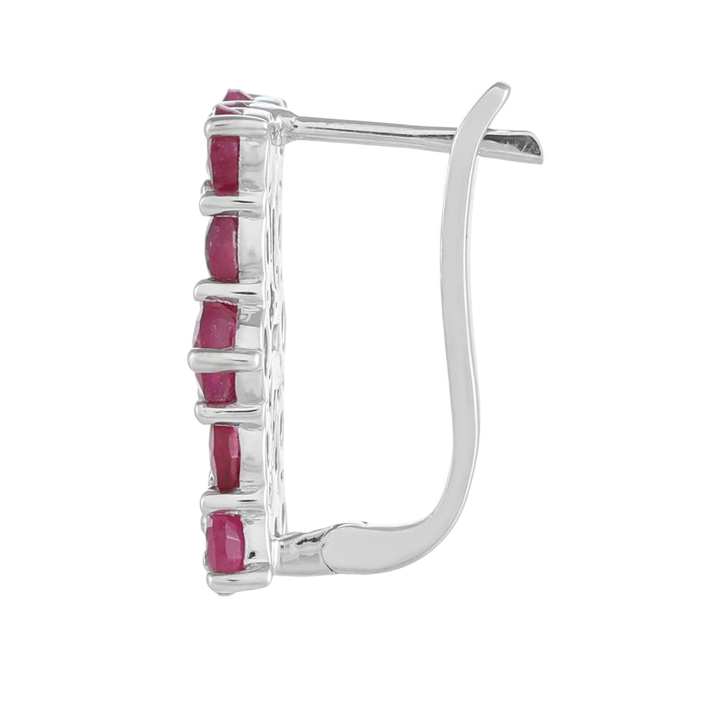 Kolczyki ze srebra próbe 925 z tajskim rubinem