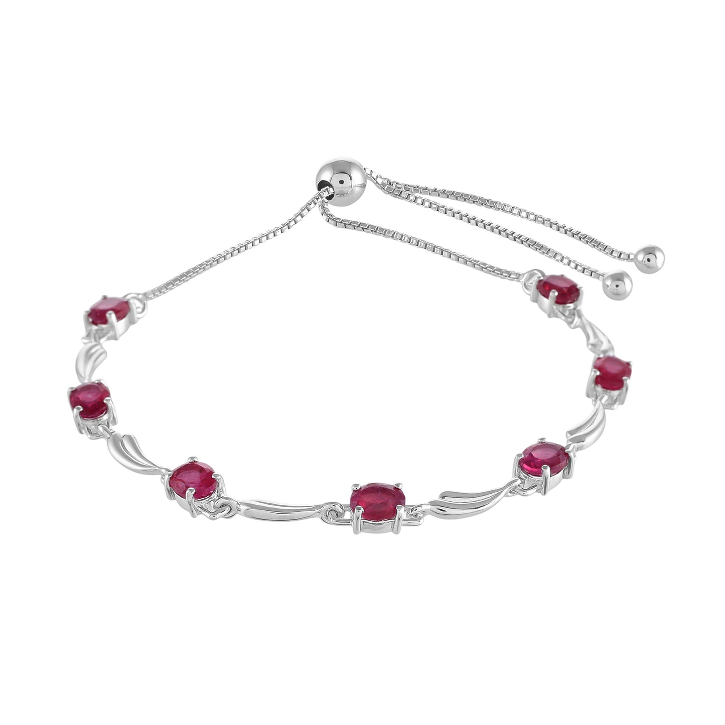 Bransoletka ze srebra próba 925 z tajskim rubinem