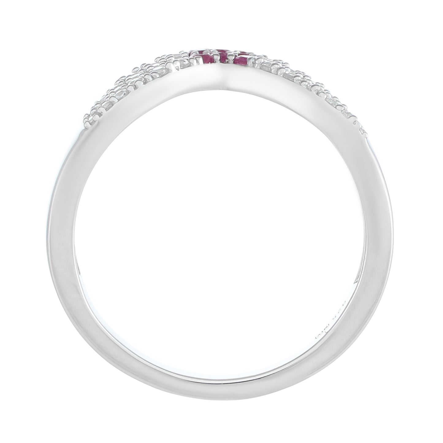 Pierścionek ze srebra próby 925 z tajskim rubinem i białym topazem