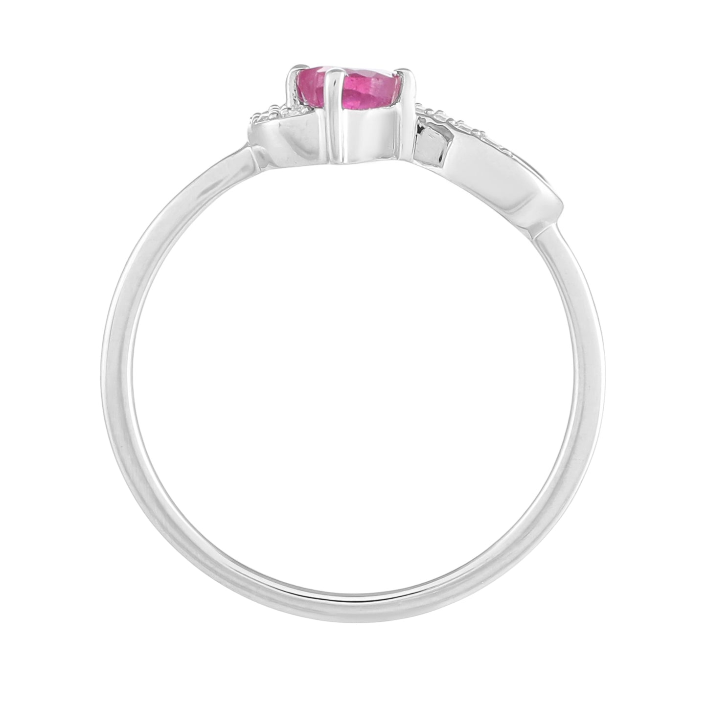 Pierścionek ze srebra próby 925 z tajskim rubinem i białym topazem
