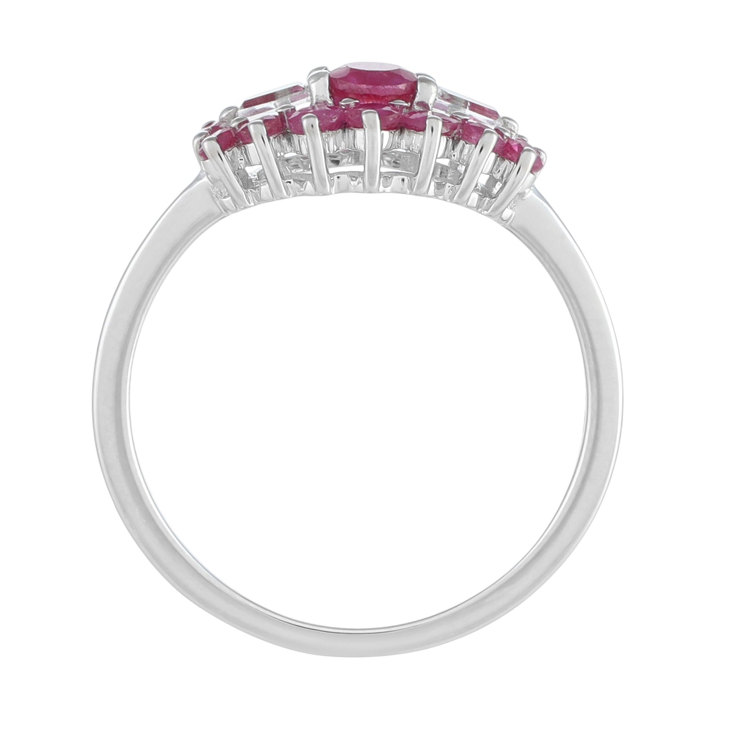 Pierścionek ze srebra próby 925 z tajskim rubinem i białym topazem