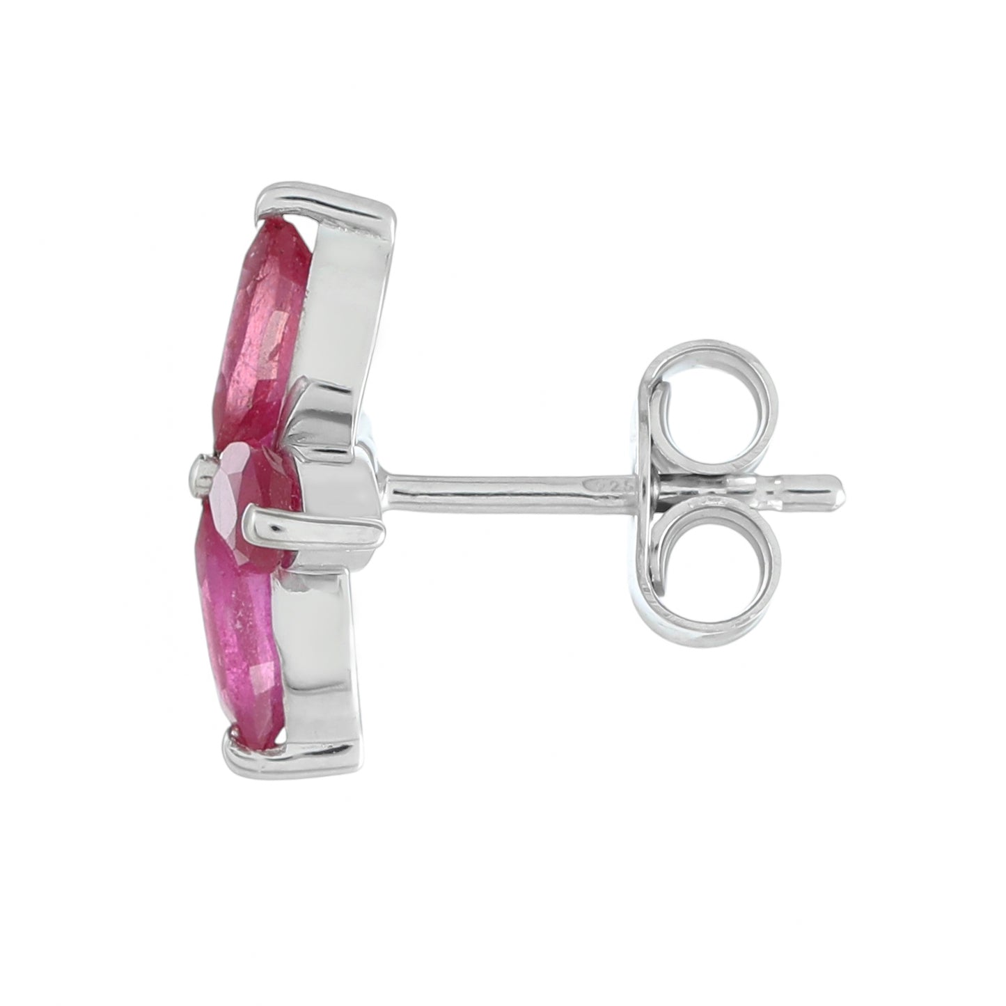 Kolczyki ze srebra próbe 925 z tajskim rubinem
