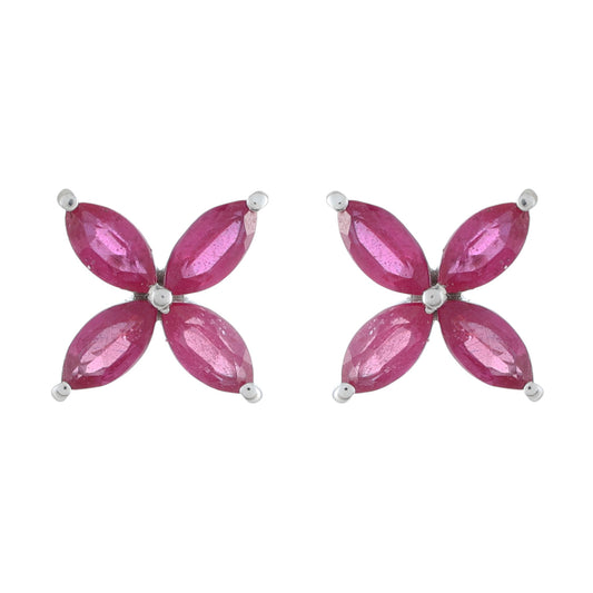 Kolczyki ze srebra próbe 925 z tajskim rubinem