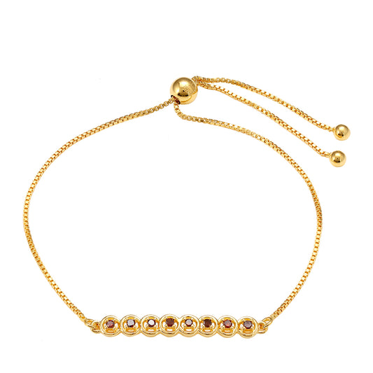 Bransoletka srebrna pozłacana z czerwonym diamentem