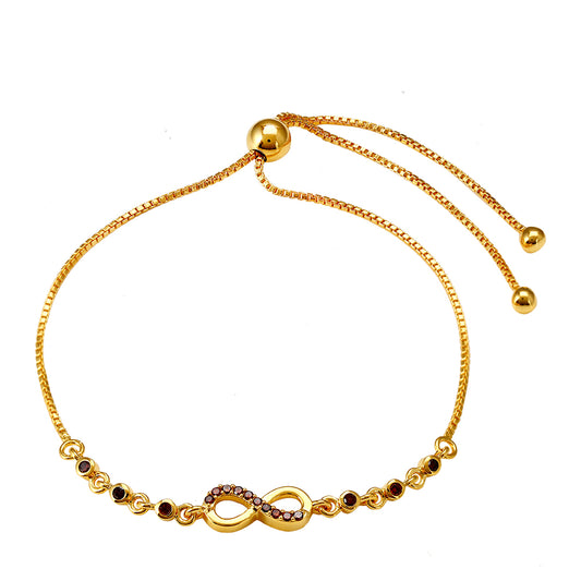 Bransoletka srebrna pozłacana z czerwonym diamentem