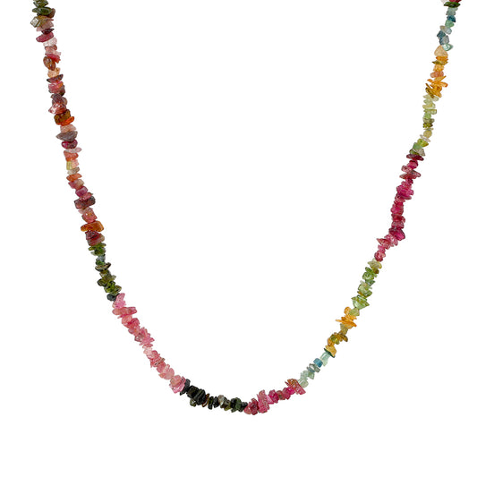 Naszyjnik bryłka z tęczowym turmalinem