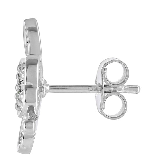 Kolczyki ze srebra próbe 925 z chromowym diopsydem