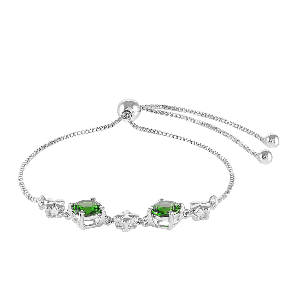 Bransoletka ze srebra próba 925 z chromowym diopsydem