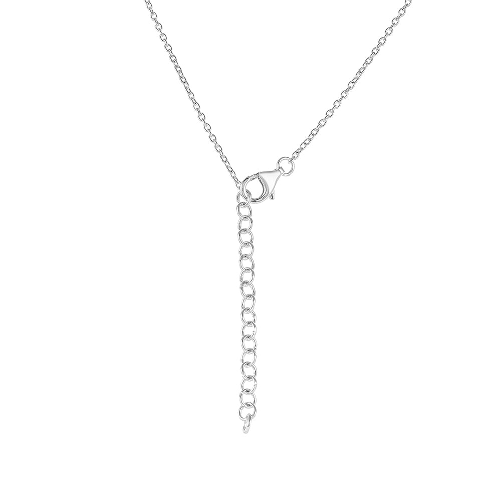 Naszyjnik ze srebra próby 925 z chromowym diopsydem i białym topazem