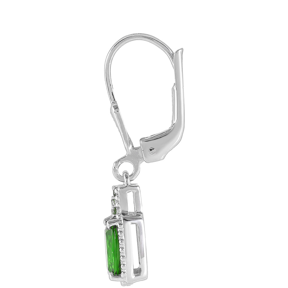 Kolczyki ze srebra próbe 925 z chromowym diopsydem