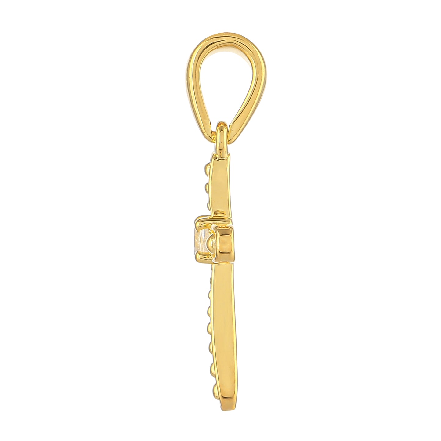 Zawieszka srebrna pozłacana z tęczowym kamieniem księżycowym