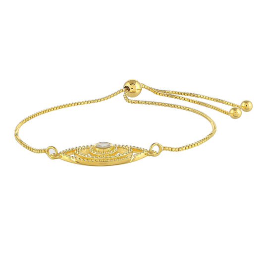 Bransoletka srebrna pozłacana z tęczowym kamieniem księżycowym