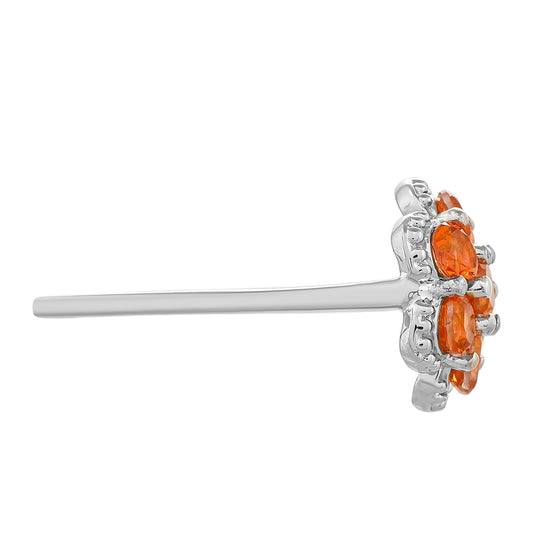 Pierścionek ze srebra próby 925 z kwarcem padparadscha